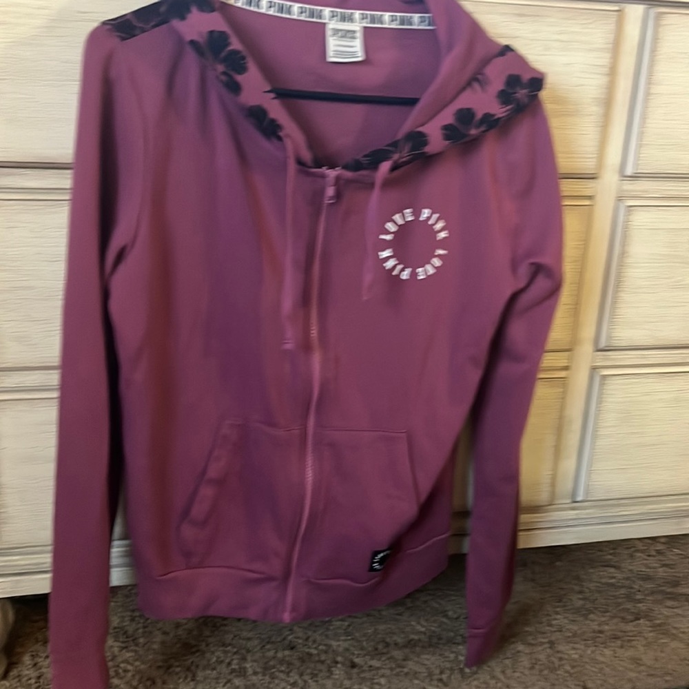 purple zip up hoodie